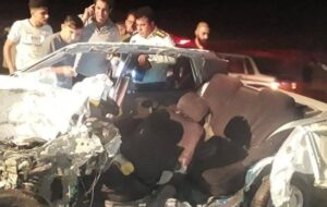 جاده ناایمن کهورستان بازهم قربانی گرفت/ دو فوتی در تصادف و آتش سوزی دو خودرو